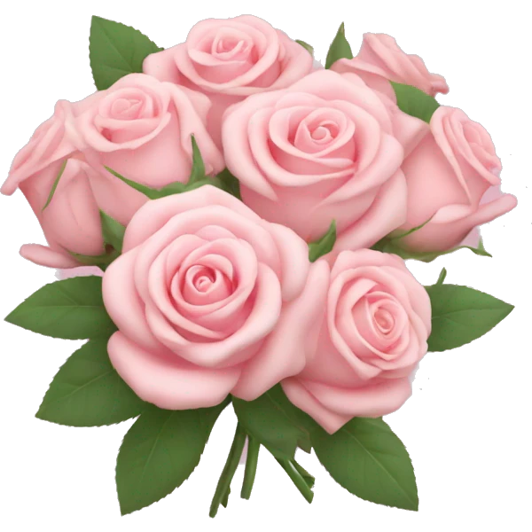Pastel Pink roses bouquet with bow emoji