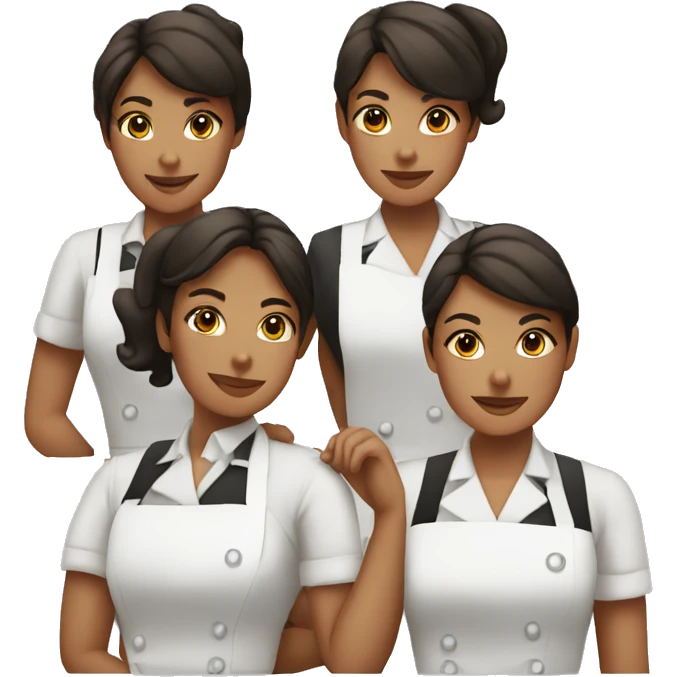 three Female Baristas emoji