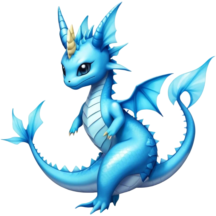 Edgy cool Dragonair-Vaporeon-creature-hybrid full body  emoji