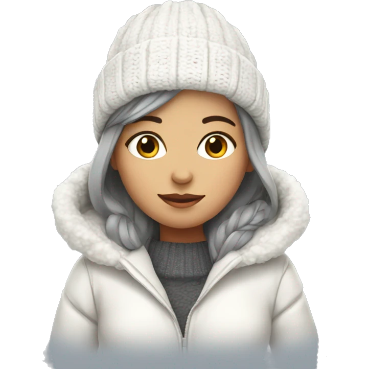 Winter girl white cozy  emoji