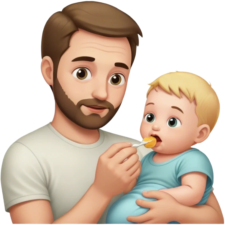 Dad feeding baby emoji