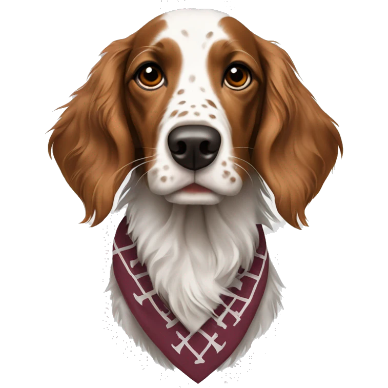 english setter with virginia tech bandana emoji