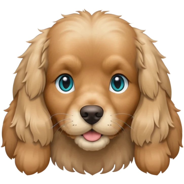 Light tan cocker spaniel with turquoise eyes emoji