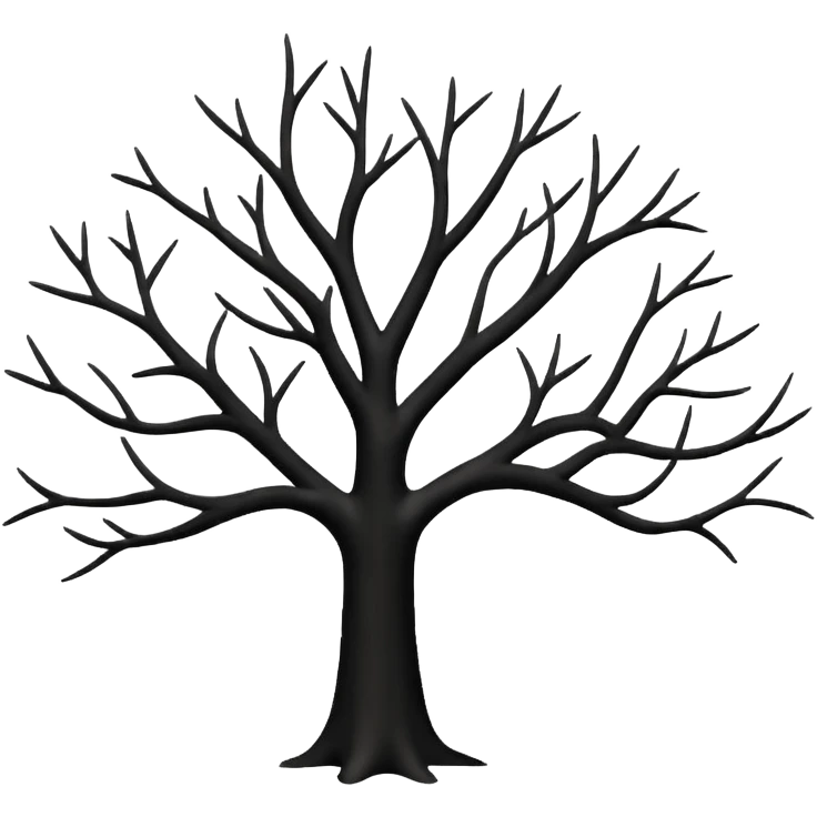 Boison tree in black emoji
