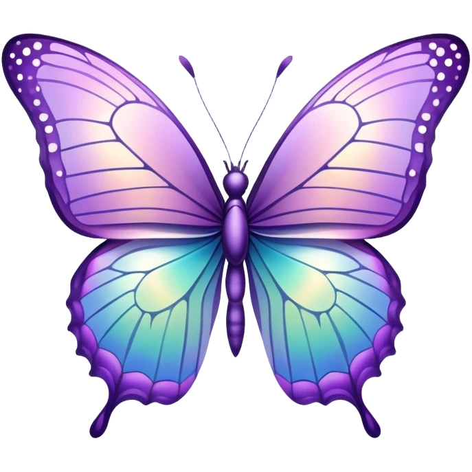 Sparkly Pastel purple-gradient iridescent butterfly emoji