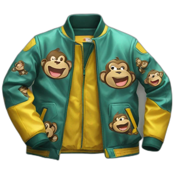 3 old fat happy monkeys jackets open emoji