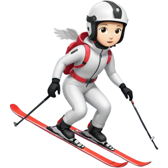An angel on skis going down a hill emoji