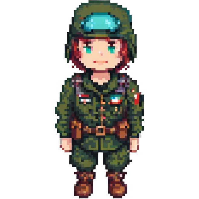 Kenan Evren as a pixel art character, military attire, simple 8-bit style, facing forward emoji