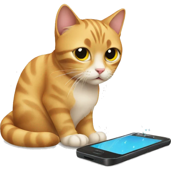 Cat watching phone emoji