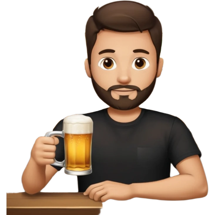 Brunette Guy with very short beard at the bar emoji
