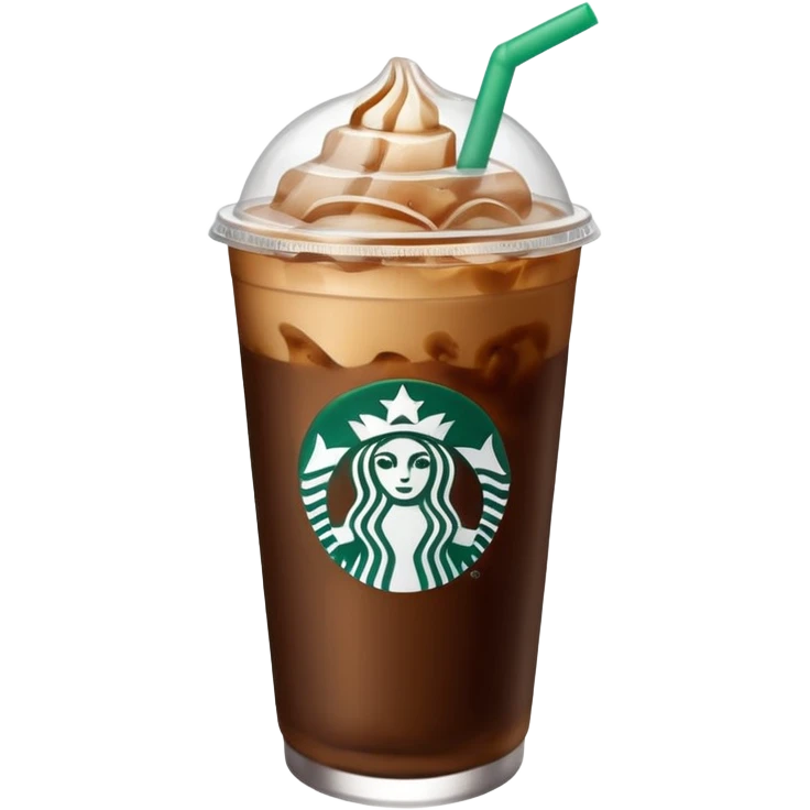 Starbuck ice coffee with ice cubes emoji