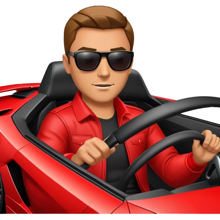 A man driving a Lamborghini  emoji