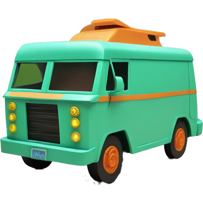 Detailed Papercraft Scooby Doo mystery machine step van emoji