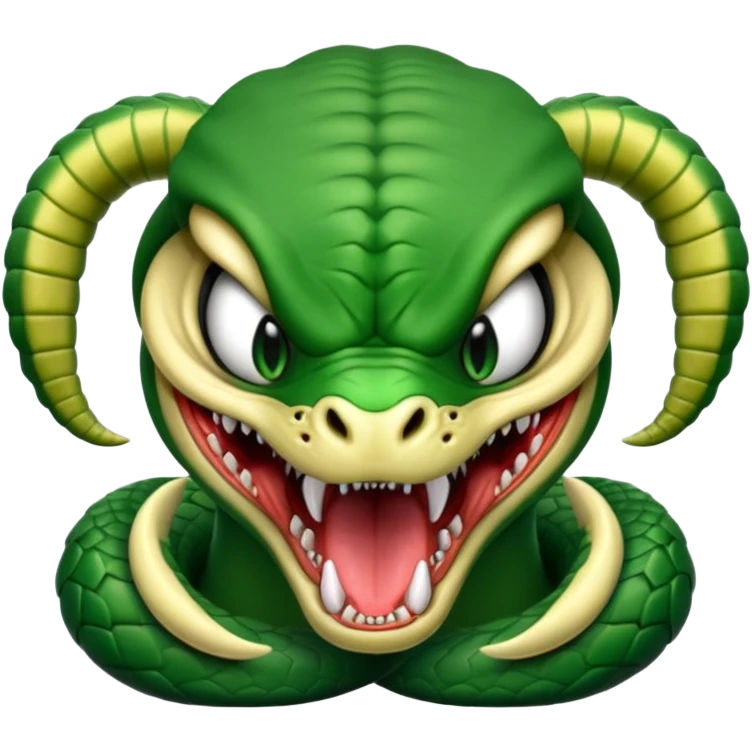 angry cobra with fangs, front face  emoji