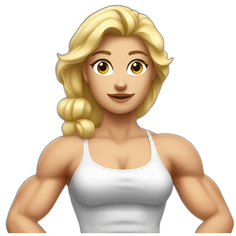 Strong muscle arm blonde girl emoji