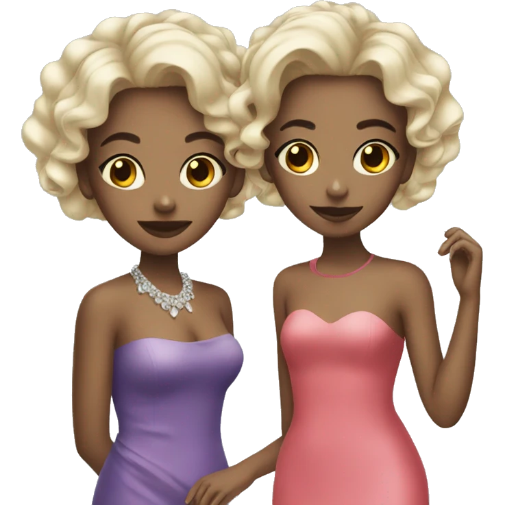 two girls being glamour  emoji