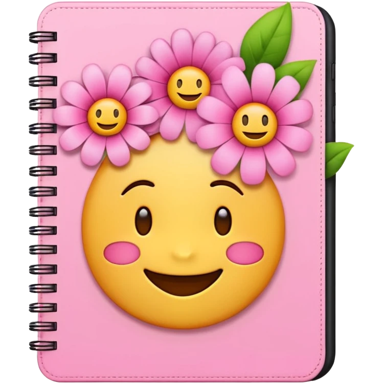 pink Goodnotes emoji with flowers emoji