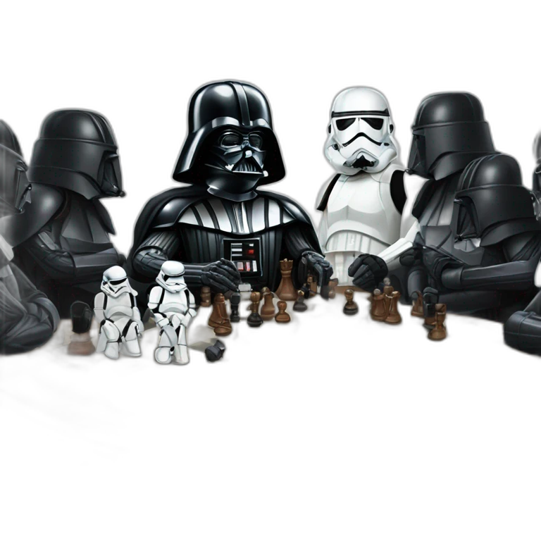 Darth vader playing chess with stormtroopers emoji