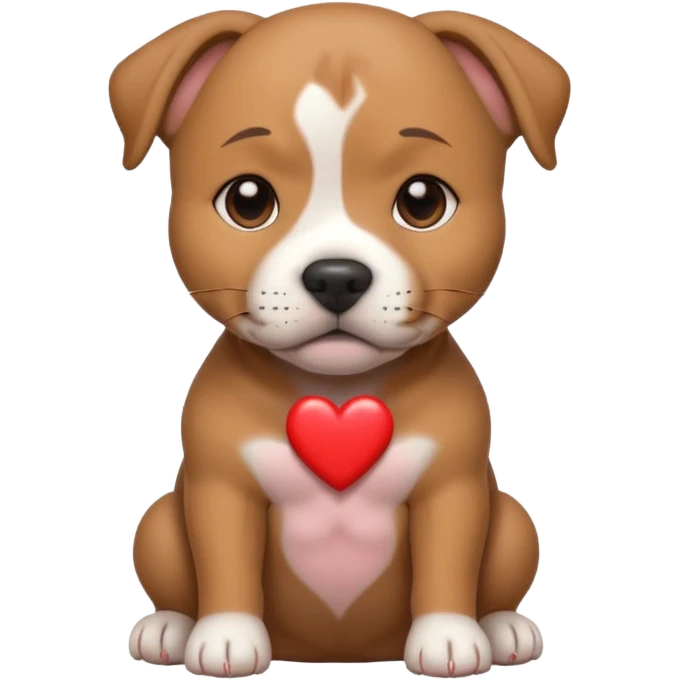 Staffy puppy with heart eyes
 emoji