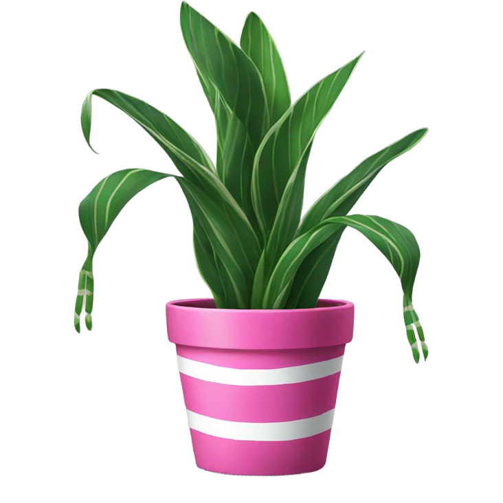 Snake plant in pink pot emoji