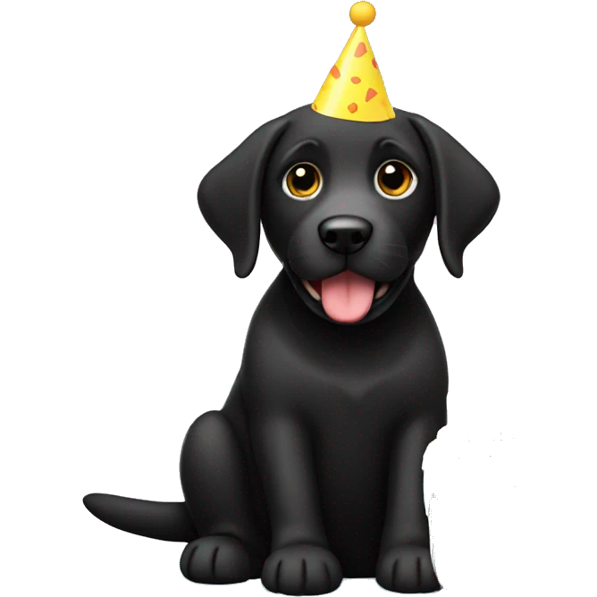 Black Labrador birthday cake emoji