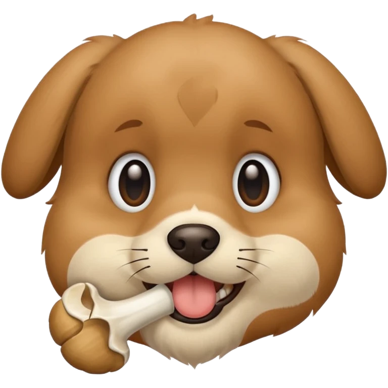 puppy face with bone in mouth emoji