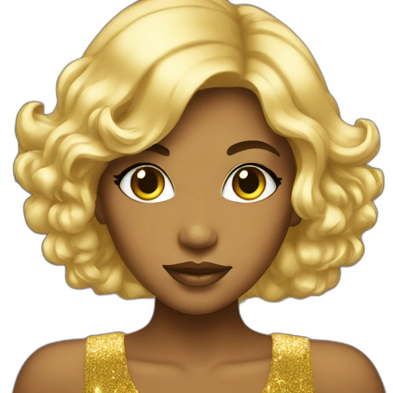 gold pretty girl disco emoji