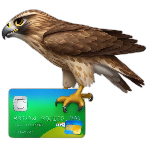 Hawk with credit card emoji
