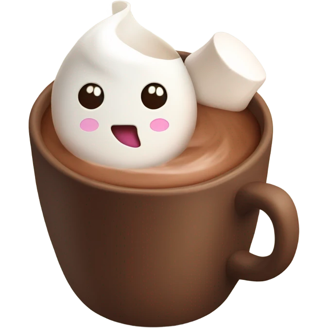 cocoa with marshmallow in cozy cup emoji