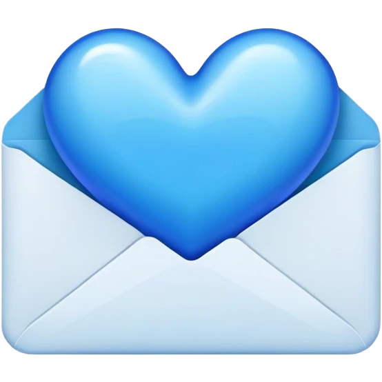 Letter with blue hearth emoji