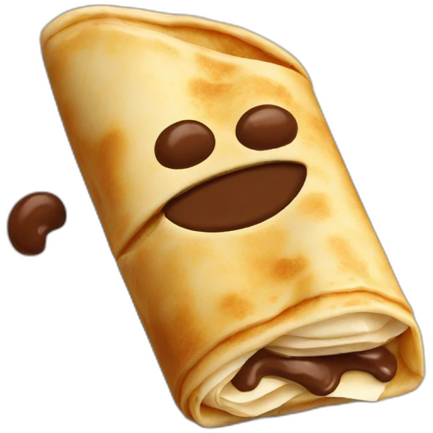 crêpe with nutella filling, wrapped in paper emoji
