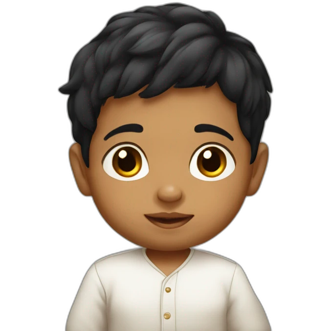 South Indian baby boy with black hair emoji