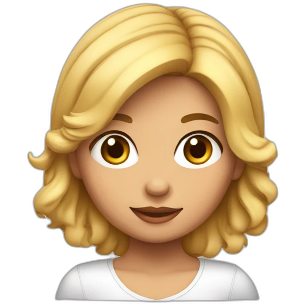 Niña de nariz friega con pelo ondulado de color de piel carton emoji