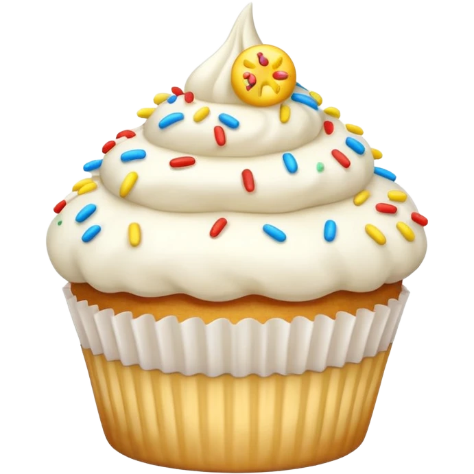 white frosted cupcake emoji