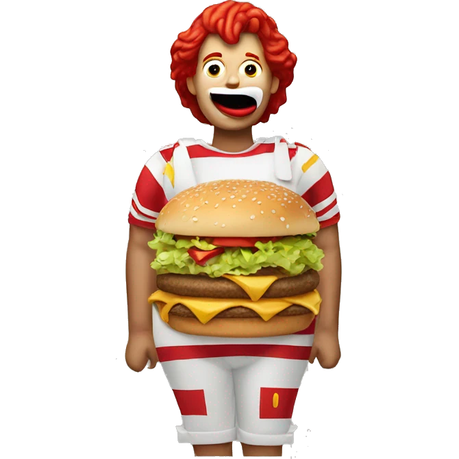 Ronald McDonald eating a big Mac   emoji