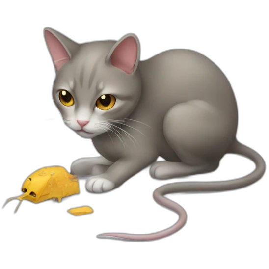 Cat kill mouse emoji