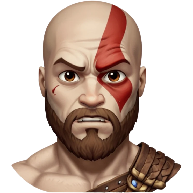 Visage de Kratos du jeu PlayStation emoji
