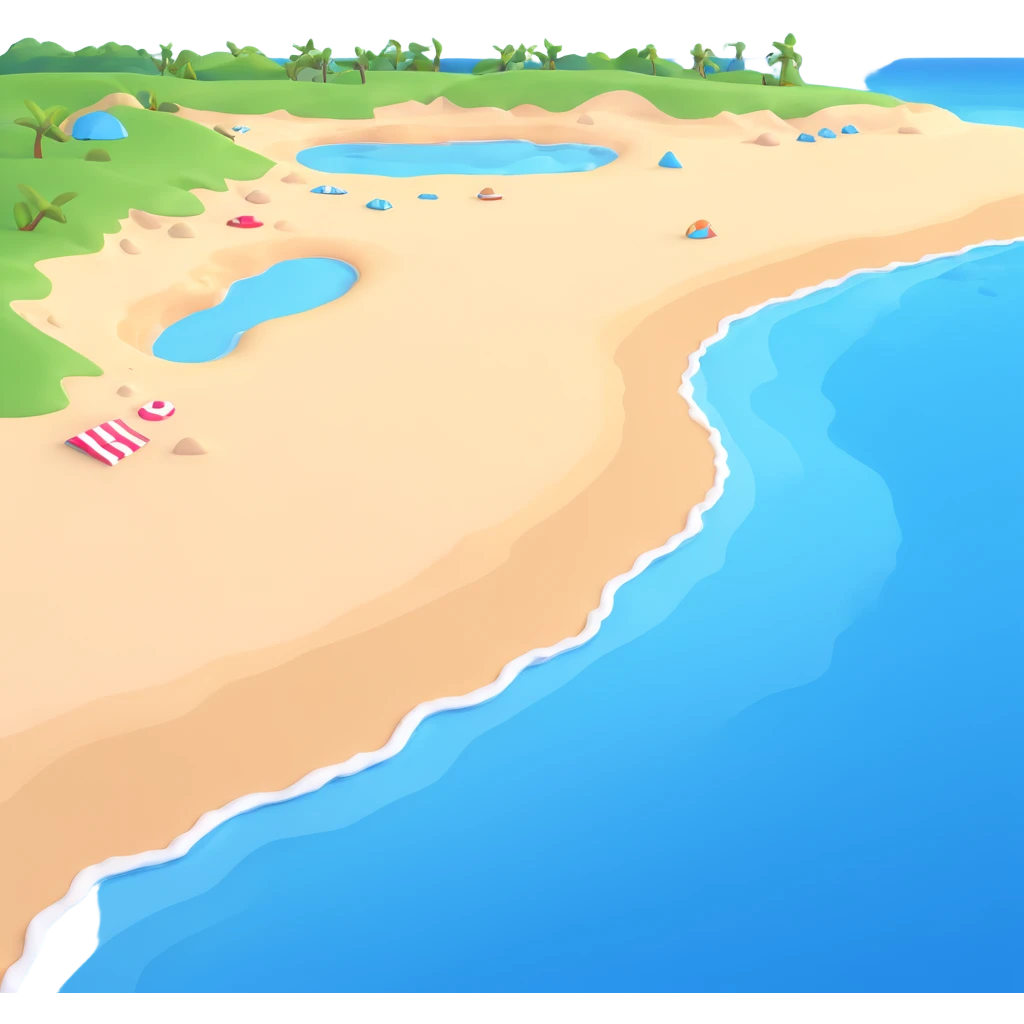 coast with blue water and a sandy shore emoji