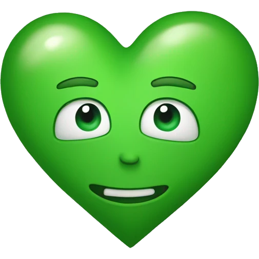 Green heart with writing “Cecilia” on it emoji