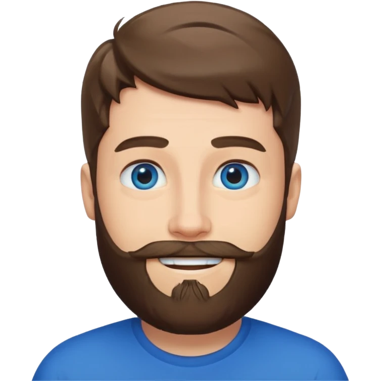 Mr Beast from YouTube with blue eyes and a beard emoji