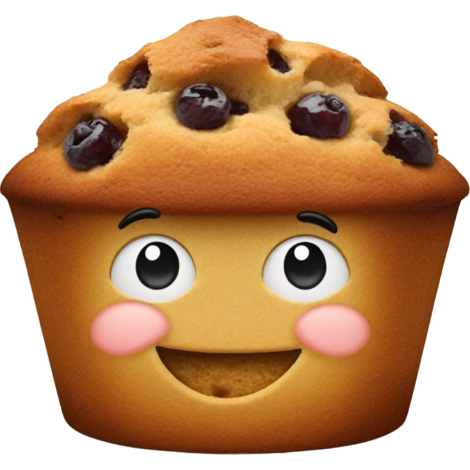 raisin bran muffin with smile face  emoji