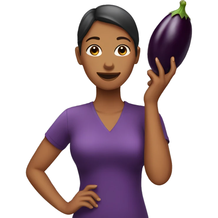 women holding eggplant  emoji