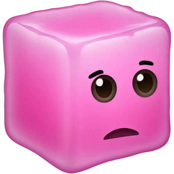 soild pink ice cube emoji