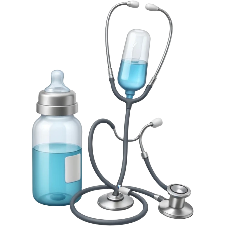 stethescope next to baby bottle emoji