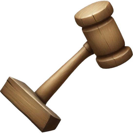 Auction hammer with bid emoji