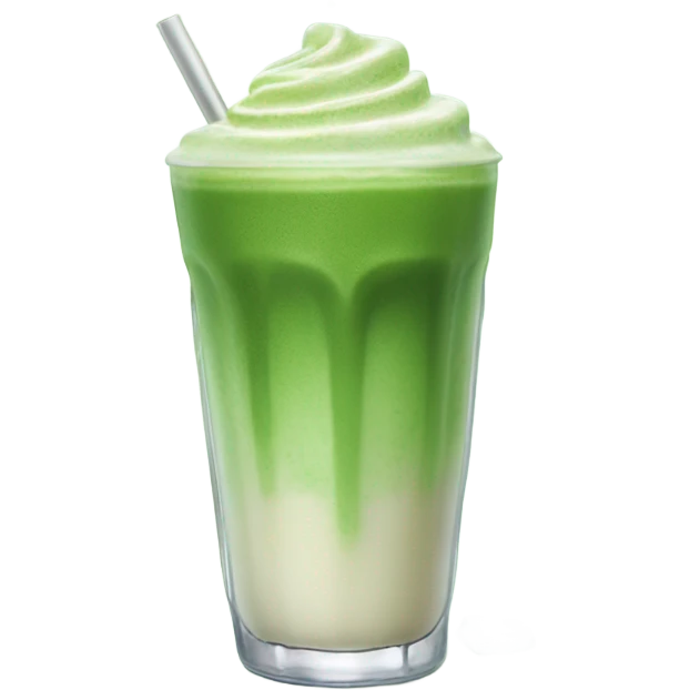 Iced macha latte emoji