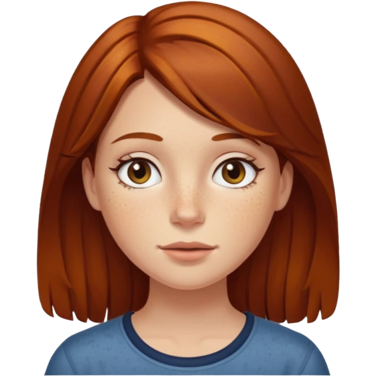 Auburn dark brown yellowish hair girl emoji