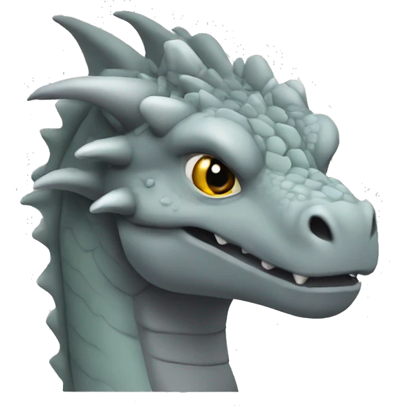 Dragon komodo in a soft Gray Color emoji