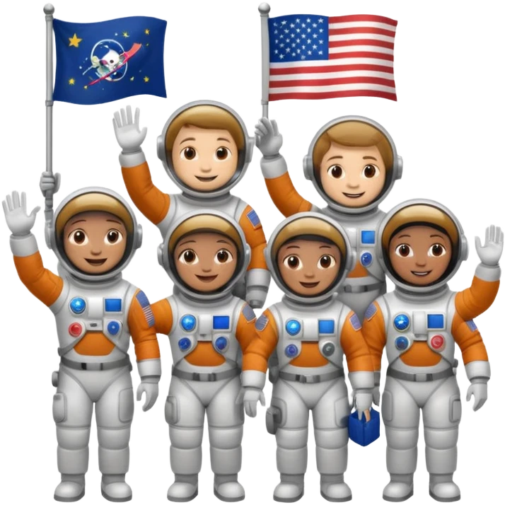 astronauts with flag emoji