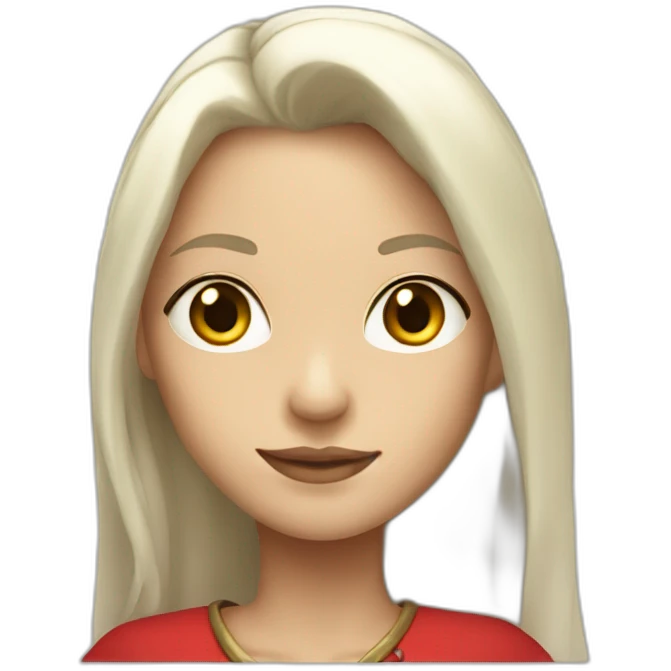 rpg-girl-with-long white-hair and red skirt emoji
